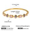 Stainless Steel Luxury Color Square Zircon Bracelet for Women New Fashion 18K Gold PVD Plated Waterproof Charms Jewelry