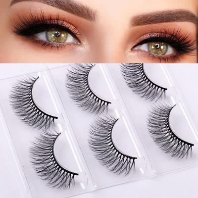 Многоразовые длинные сексуальные объемные ресницы ручной работы Fluffys3D Lashes Natural ExtensionsFalse Eyelashs Makeup Full Strip Lashes