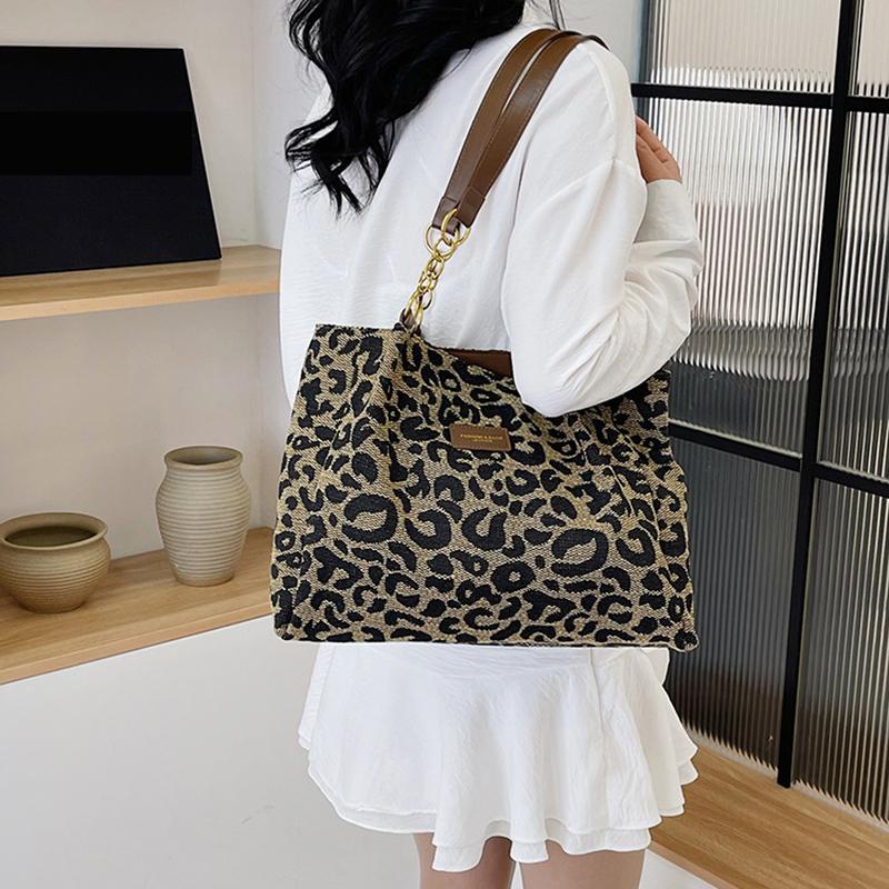 Yogodlns Леопардовый дизайн, модные сумки подмышки, женские универсальные сумки на плечо большой вместимости, женские сумки-тоут для покупок, сумки