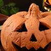 Weird Fun Halloween Decor Handcrafted Pumpkin Statue Hand-Carved Resin Figurine Party Supplies Tabletop Ornament for Home Enduring Decorations