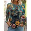 Футболка с длинными рукавами для женщин с рисунком «Art Cute Cat», одежда с 3D-принтом, осенняя мода, одежда с изображением животных, праздничная подарочная одежда, футболка для вечеринки