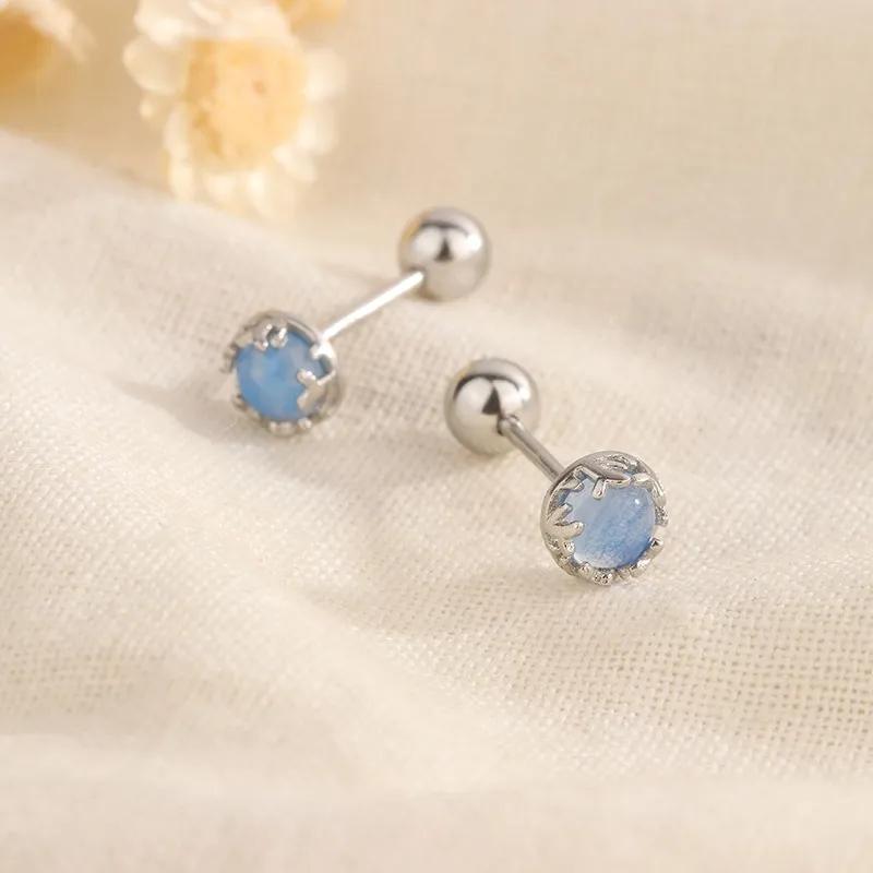 Корейские серьги-гвоздики из серебра 925 пробы для пирсинга козелка, спиральные серьги-гвоздики для женщин, 2 шт., бабочка, сердце, модные украшения для пирсинга ушей