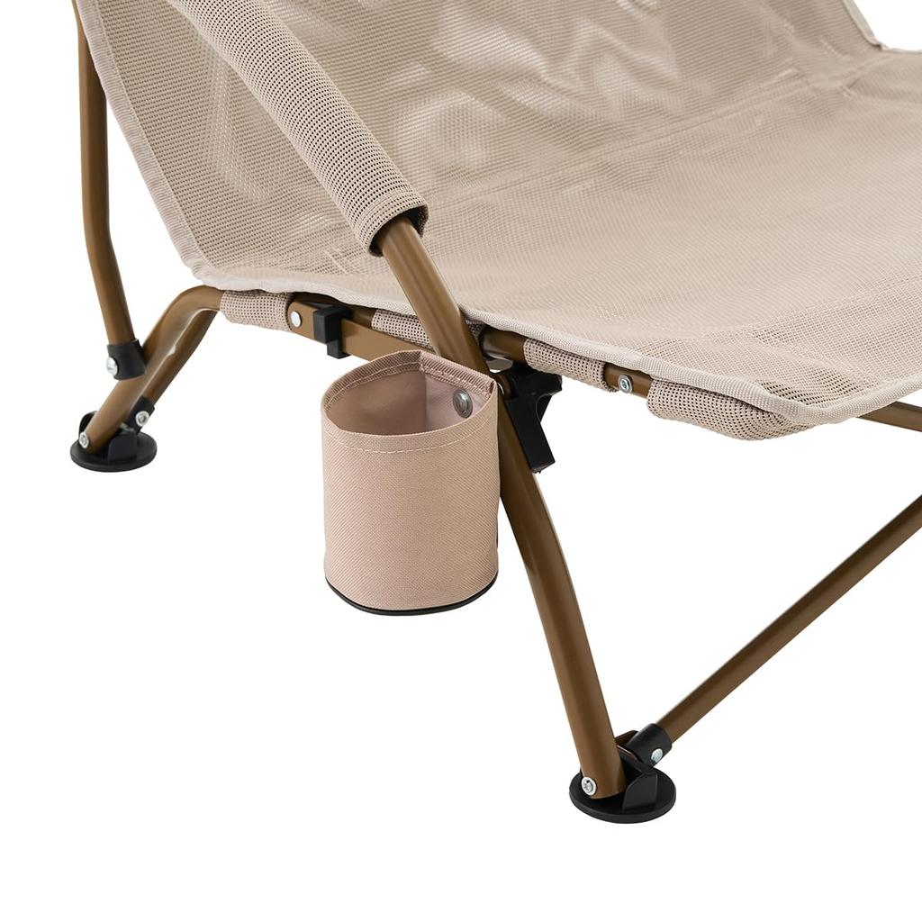 LOGOS Teslin King Agra Chair 73311202, Outdoor Folding Camping Chair, Bonfire Chair, 120kg Weight Capacity