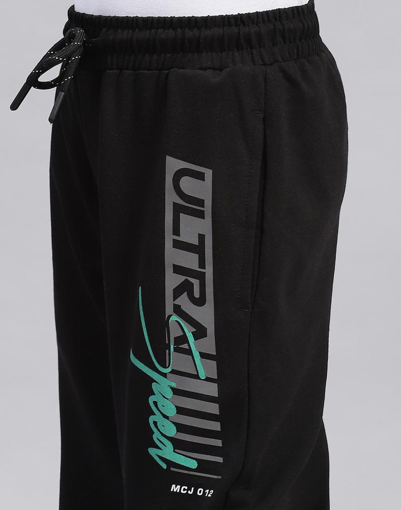 MONTE CARLO Boys Printed Black Regular Fit Lower