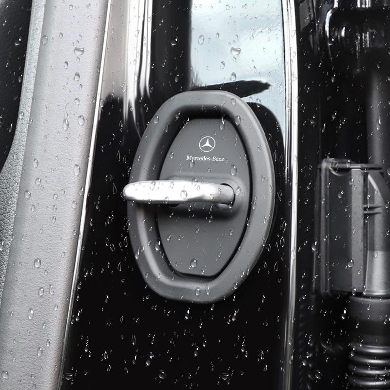 4Pcs Car Door Stopper Cover Door Lock Protective Covers For Mercedes Benz AMG W204 W213 W205 W211 W176 W164 Accessories