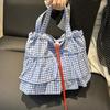 2025 модная и красивая клетчатая простая сумка-тоут, нишевый дизайн, сумка подмышку, милая, большой вместимости, на плечо