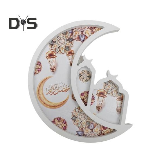 Деревянный поднос, сервировочный поднос с дизайном звезды и луны, праздничная деревянная тарелка для домашних вечеринок, торжеств и праздников