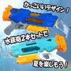Powerful Water Gun, Set of 2, Next-Generation Water Gun, Super Powerful Distance 8m, Large Capacity 1000cc, 3 Nozzles (Green + Blue)