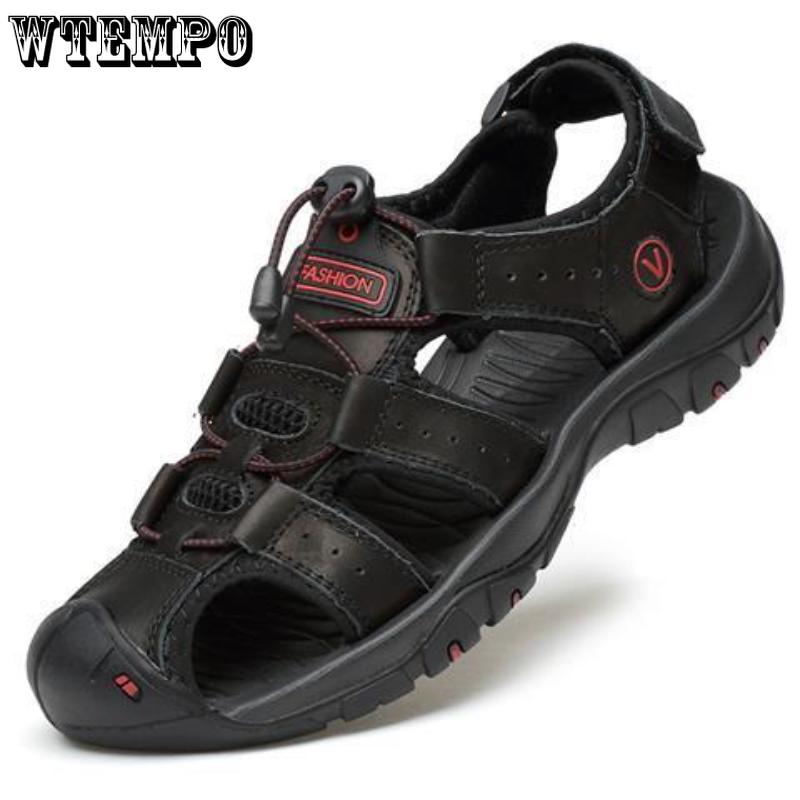 WTEMPO Мужские летние сандалии, шлепанцы с толстой подошвой и мягкой подошвой, нескользящие домашние тапочки, уличная модная походная обувь, пляжная обувь