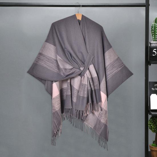 Шаль шарф с цветным полосатым принтом имитация кашемира накидка вечерняя одежда свадьба теплый зимний шарф