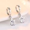 925 Silver Needle Anti Allergy Shiny Crystal Star Ladies Stud Earrings Jewelry Wholesale Drop Shipping Cheap