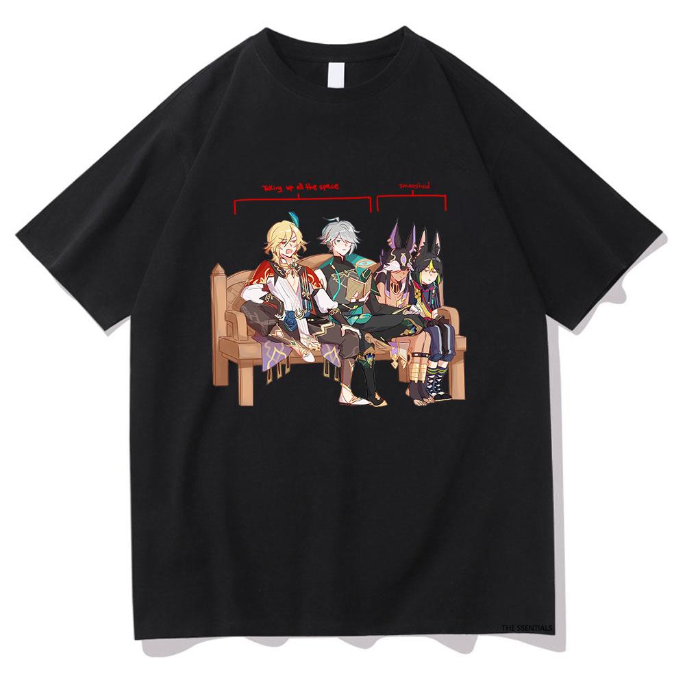 Футболки Забавный мультфильм Стильный Harajuku хлопок Мужчины Женщины Короткий рукав Милый Повседневный Уличный Винтаж Графический унисекс Топы
