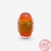 Новые бусины из стерлингового серебра S925 Murano с красным оранжевым градиентом, подходят для модного браслета, женские бусины Diy
