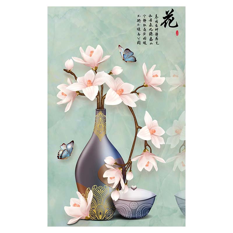3D абстрактный цветок холст картина стереоскопические цветы настенные художественные постеры и принт квадро настенная картина украшение дома китайские элементы