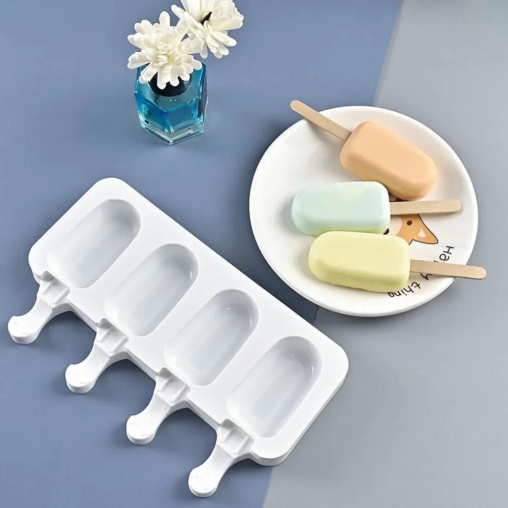 Summer 3 With 4 Ice Cream Simple Ice Making DIY Food Grade Silicone Popsicle Cheese Mold Wholesale