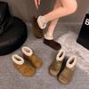 Korean Version of Autumn and Winter New Ugly Cute Boken Hairy Short Snow Boots Women's Versatile Warm Piled Thickened Cotton Shoes