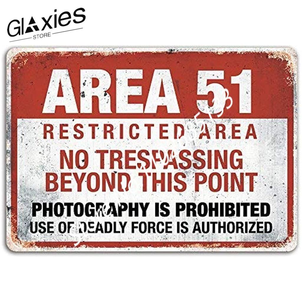 Зона 51 запретная зона проход воспрещен за этой точкой Металлическая настенная табличка Предупреждение, Инопланетянин, Теория заговора - 8x12 дюймов