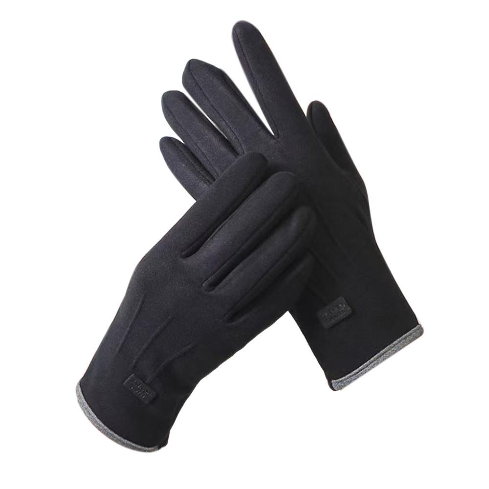 Vintage Windproof Touch Screen Gloves Thick Wear-resistant Cycling Gloves Winter Full Finger Warmer Glove