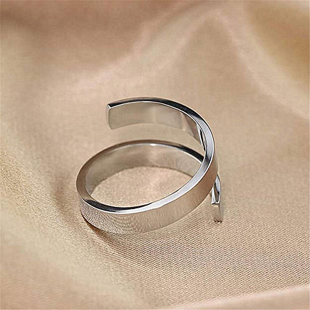 Кольцо с надписью I Am Enough, регулируемое, двухслойное, серебряное, вращающееся