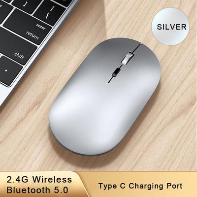 Беспроводная мышь Bluetooth 5,0 2,4G Type C, перезаряжаемая, бесшумная, эргономичная для iPad Macbook Air/Pro, ноутбука, планшетного компьютера, офиса