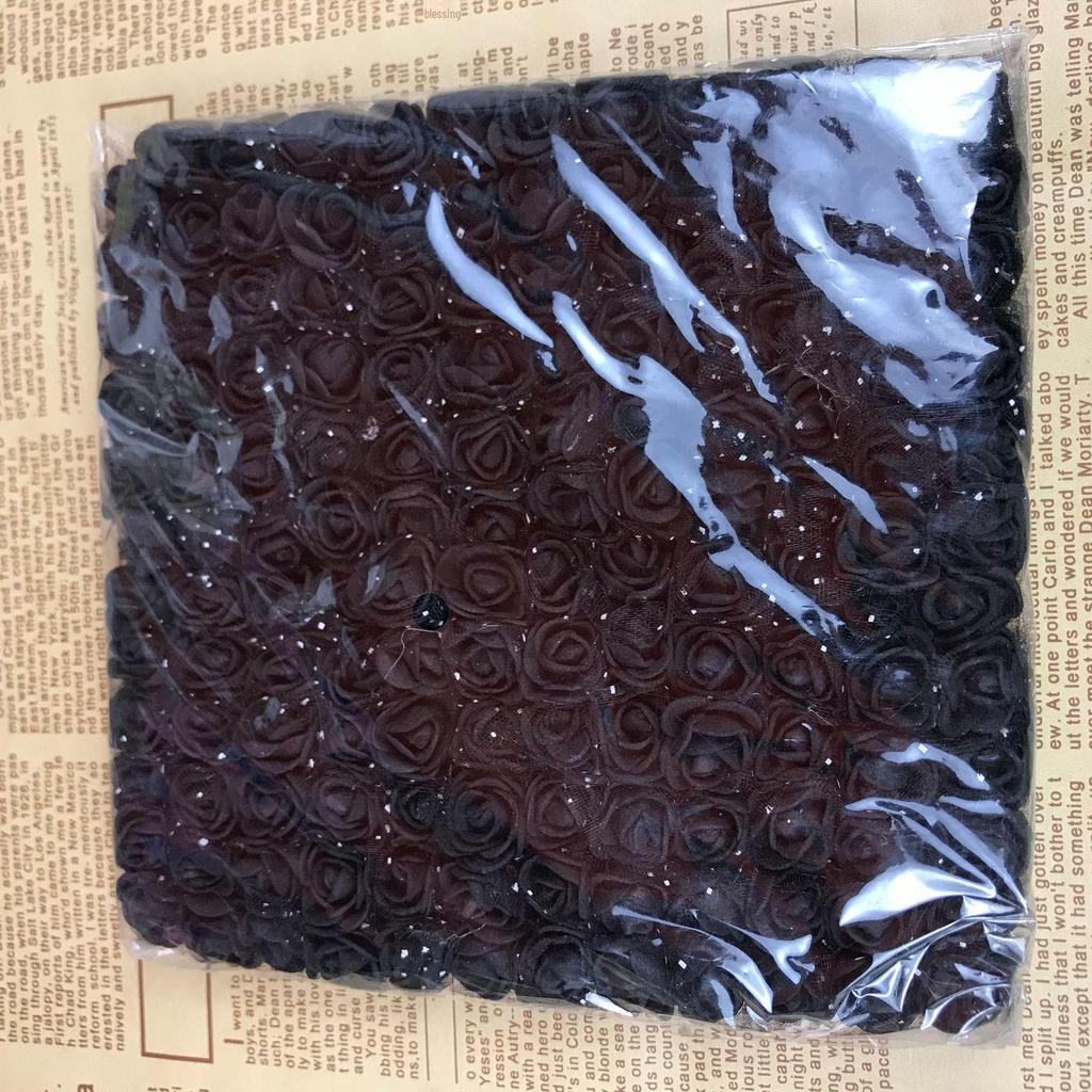 144 розы из пряжи 2,5 см своими руками - цветы из пенополиэтилена для свадебных и конфетных венков