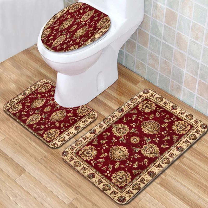 Bathroom Floor Mat Bathroom Mat Toilet Three-Piece Set