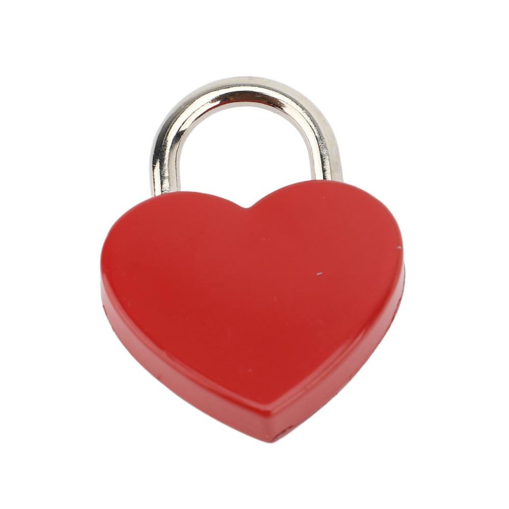 4sets Zinc Alloy Love Lock 38x30mm Mini Padlock Keyed Padlocks Heart Padlock For Wallets Handbags