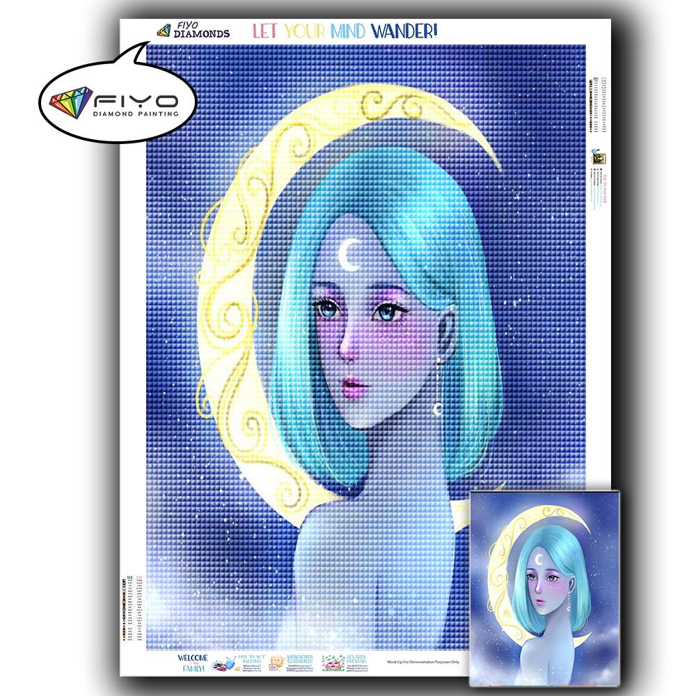 Diamond Painting Full Drill Square Anime Girl Diamond Embroidery Cross Stitch Portrait Mosaic Kitchen Needlework Home Decor