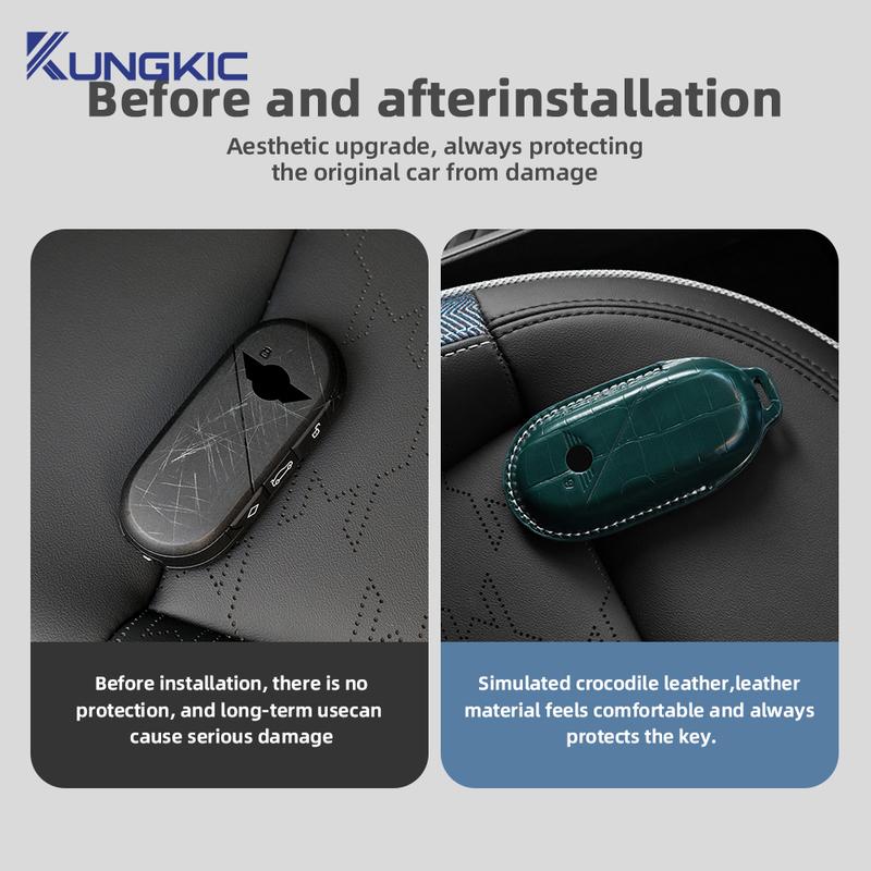 Leather Key Protection Cover For BMW MINI J01 J05 U25 F65 F66 2024 Car Remote Key Case Cover Shell Accessories Styling