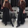 Юбки женские из тюля Yousheng, юбка миди с высокой талией, черное сетчатое струящееся вечернее платье, длинная юбка-пачка для свадебной вечеринки, коктейля, выпускного вечера
