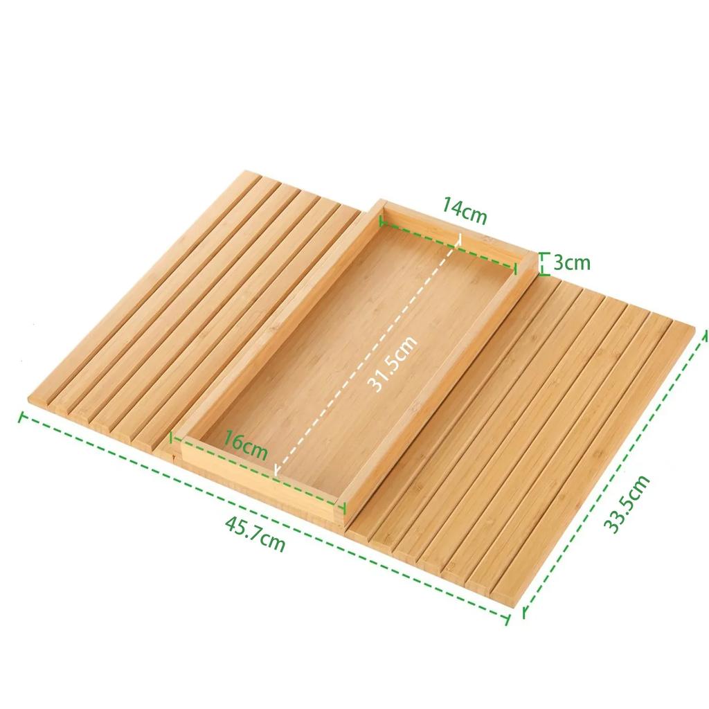 Lazy Sofa Armrest Tray Natural Non-Slip Bamboo Sofa Side Storage Tray Foldable Solid Wooden Snacks And Treats Dinner Tray