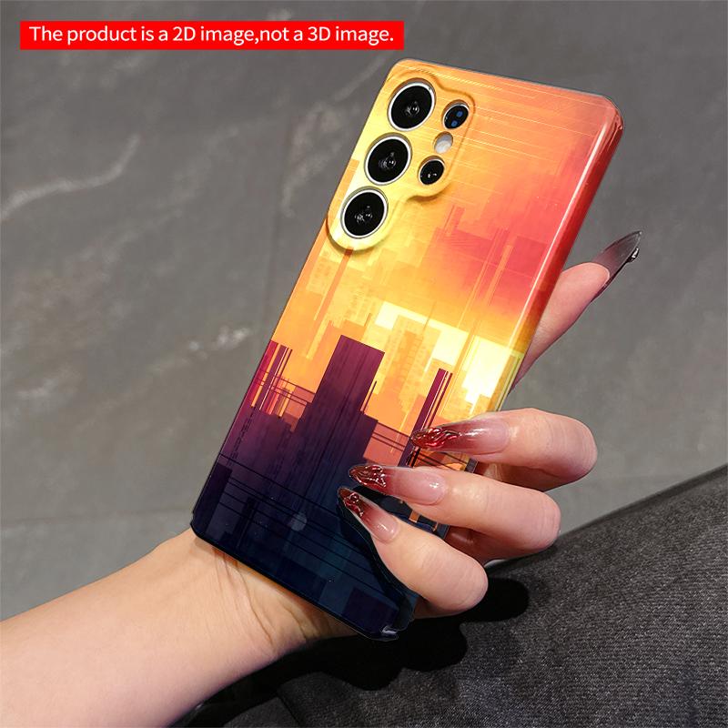 2DFlat Samsung phone case Urban Sunset Skyline Abstract Art Phone Case Applicable to Galaxy S22 S23 S24 S25ULTRA S26 A12 A13 A14 A15 A16