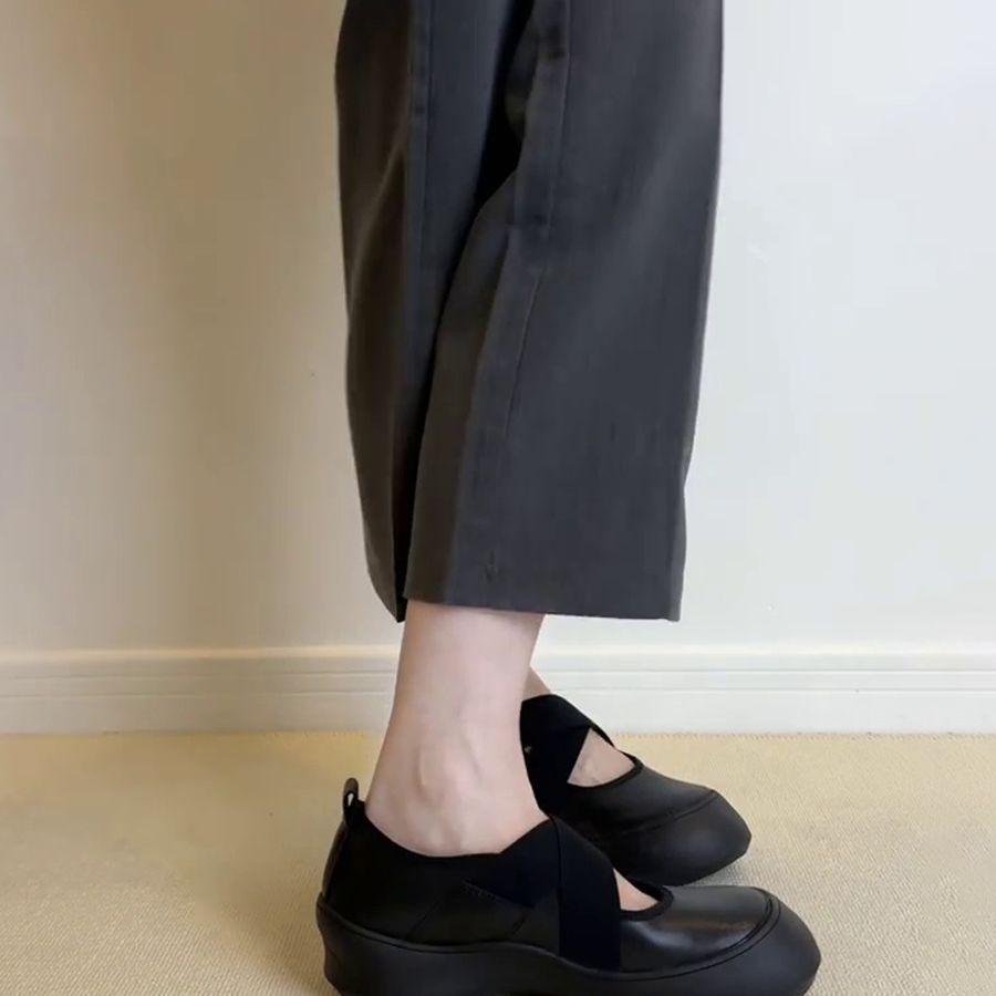 2025 новая платформа спортивные туфли Мэри Джейн с перекрестным ремешком, маленькие кожаные туфли, круглый носок, балетки, женские туфли с мелким вырезом, ретро одинарные туфли