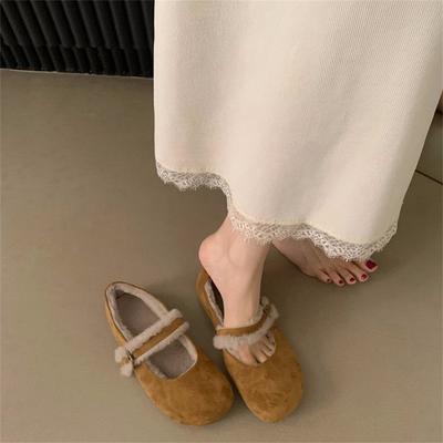 Нежный вечерний бриз бархатные туфли Мэри Джейн женские 2024 осень и зима новые нишевые замшевые одинарные туфли с юбками туфли Мао Мао