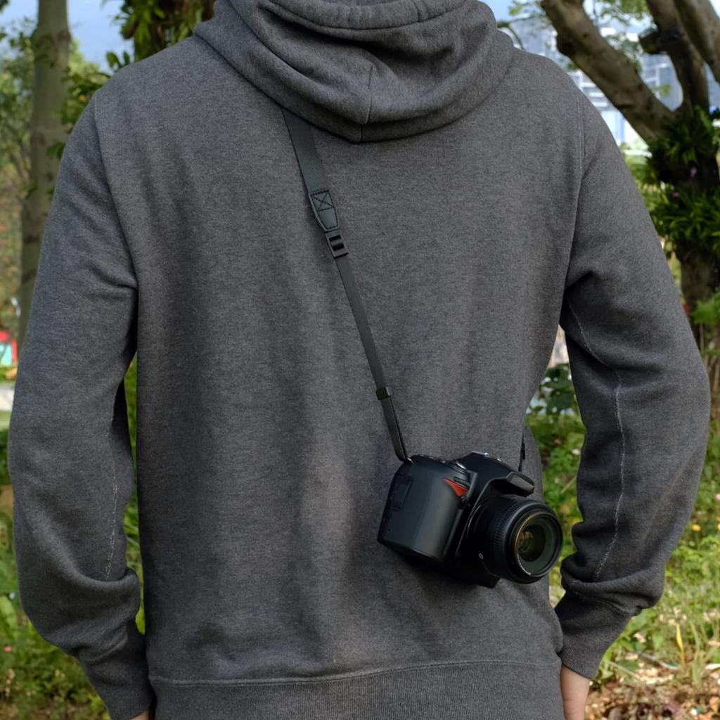 Slim Neck Strap Adjustable Length Shoulder Strap for Cameras [VKO] SLR/Mirrorless/Compact (Black