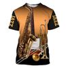 Saxophone Guitar 3D Print T-shirts Men Woman Musical Instrument Streetwear O-neck T Shirt Hip Hop Harajuku Kid Tee Tops Clothing