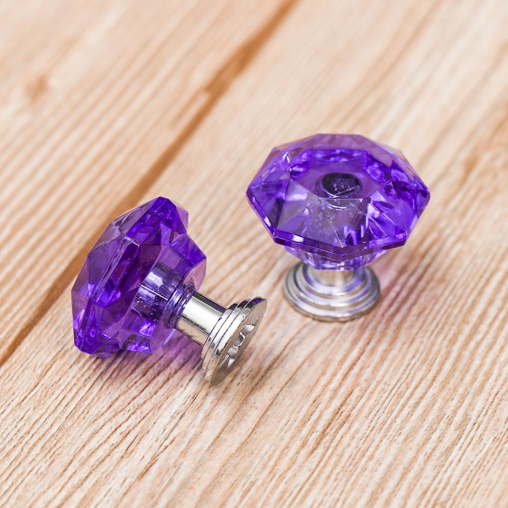 Wardrobe Jewelry Box Diamond Shape Pull Handle Door Knobs Crystal Glass Knobs Cupboard Pulls