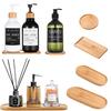Wooden Soap Dispenser Tray Vanity Countertop Bottles Organizer Holder Round Square Jewelry Storage Tray for Bathroom