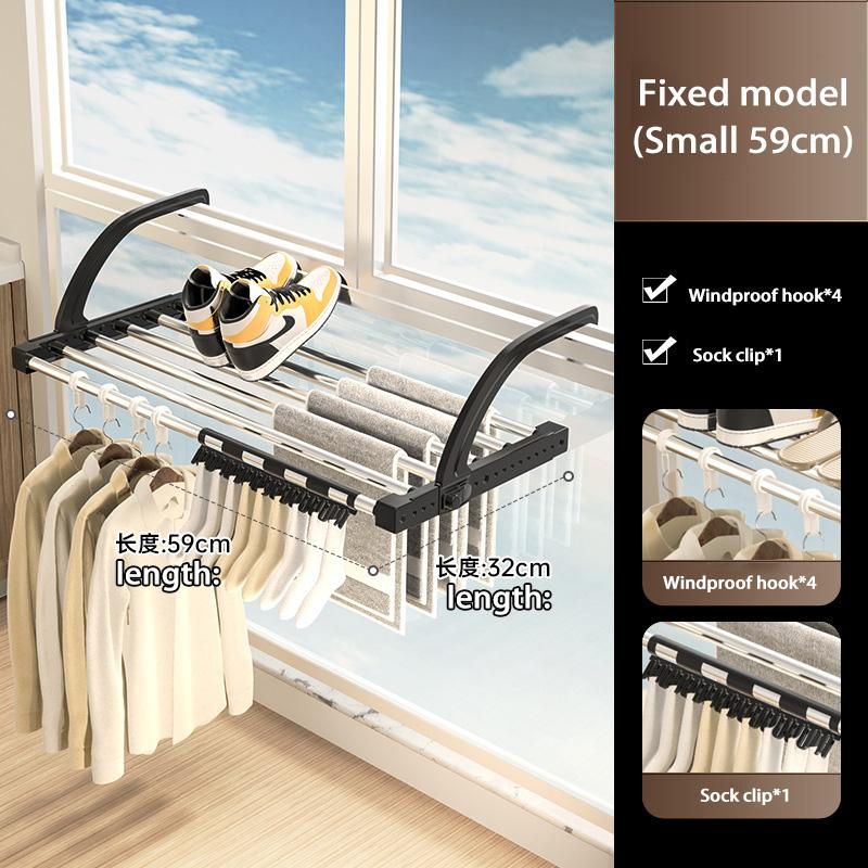 Многофункциональная выдвижная вешалка для сушки одежды, подвесной органайзер для окна, стойка для хранения, для балкона, для проветривания полотенец, одежды, обуви