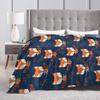 Cute Fox Flannel Blanket Kids Adults  Warm Soft Bedding Throws Winter Living Room Bedspread Sofa Bed Cover
