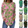 Футболки для женщин, осенние повседневные рубашки с длинным рукавом, толстовки с винтажным графическим принтом, топы, пуловеры, рождественские