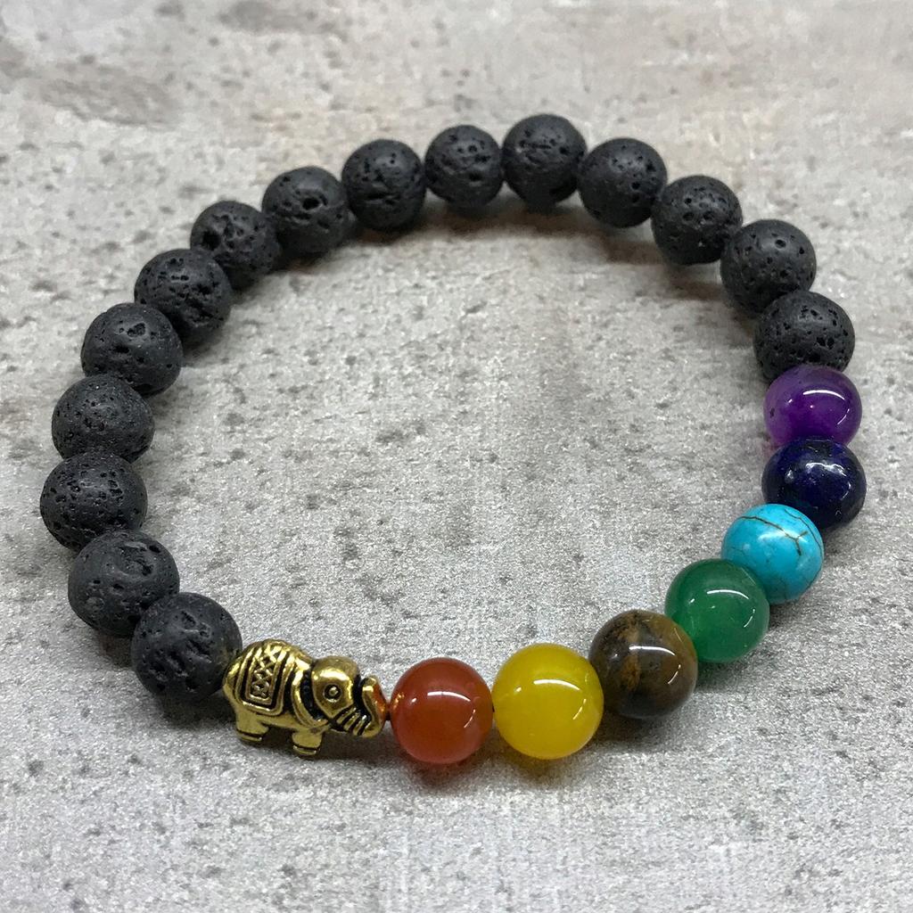 Boho Bracelet with Stone. Volcano. Elephant Chakra 01