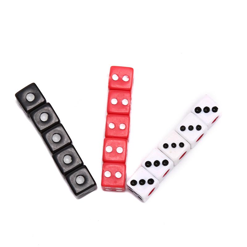 50Pcs Dices 8mm Plastic White/Black/Red Gaming Dice Standard Six Sided Decider Birthday Parties Board Game