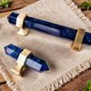 Colorful Natural Crystal Raw Stone Handle Crafts Luxury Brass Crystal Knob Natural White Pink Cabinet Handle