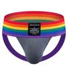 Мужские трусы с широким поясом, дышащие трусы с радужным принтом, нижнее белье-стринги