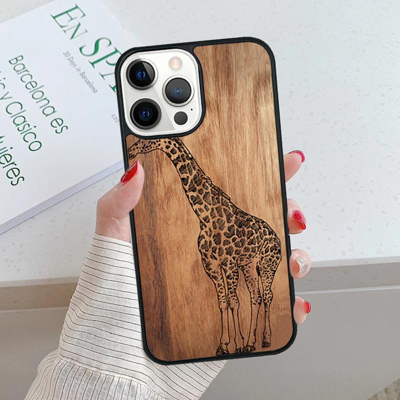 Bamboo Wooden ANIMALS Phone Case For IPhone 18 17 Air 15 16 16e 14 13 Pro Max Coque 12 11 Pro Max PLUS fundas cover