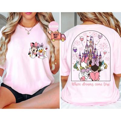 2025 Disney Minnie/Duck летняя рубашка из чистого хлопка с короткими рукавами для женщин-подружек модная и повседневная универсальная футболка