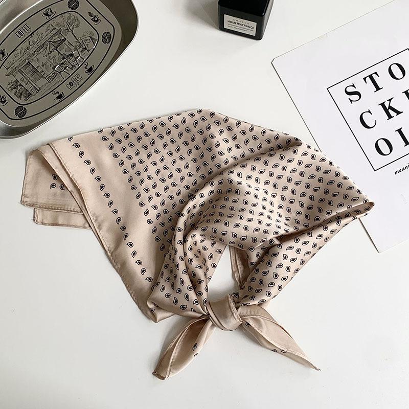 70 шелковый платок квадратный платок высокое чувство моды темперамент платок в горошек шаль имитация шелка маленький платок головной платок летняя повязка на голову