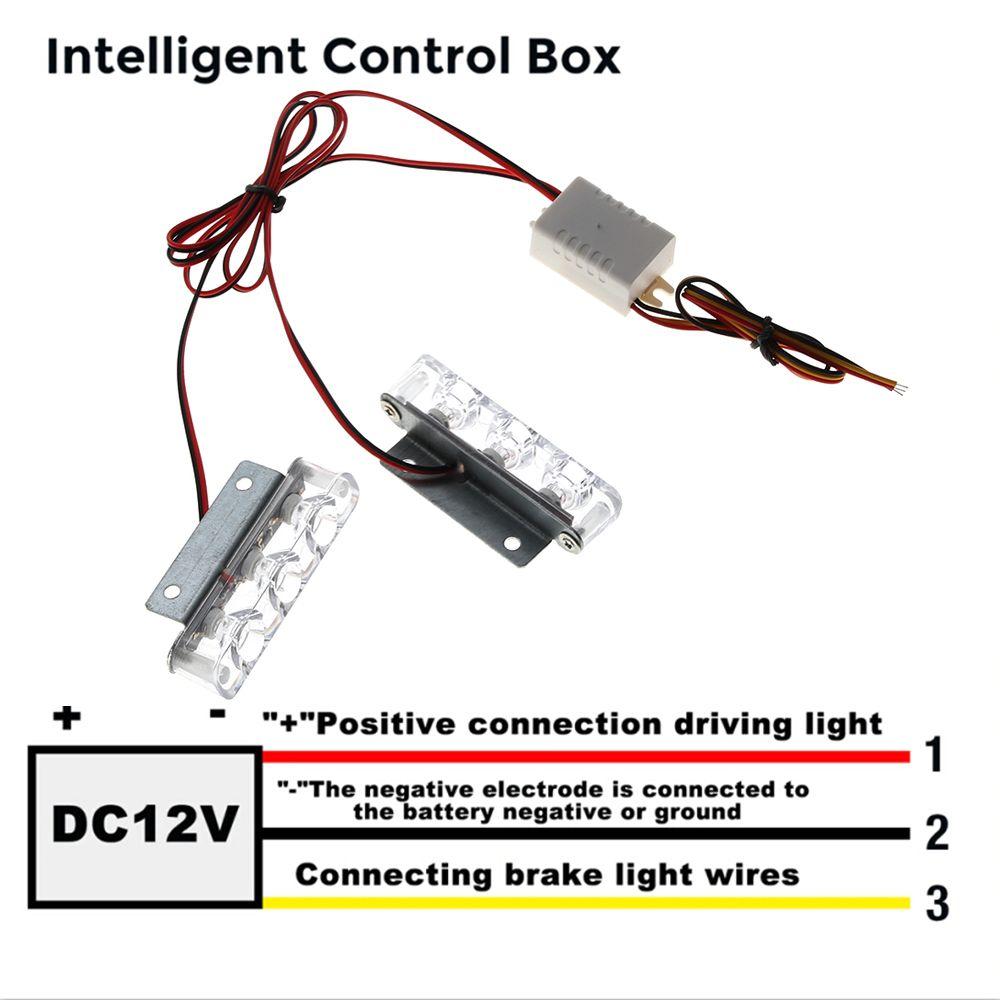 2 шт. мотоцикл DC 12 В задний стоп-сигнал полицейская мигающая стробоскопическая лампа 3 светодиода 6 Вт автомобильный стоп-сигнал
