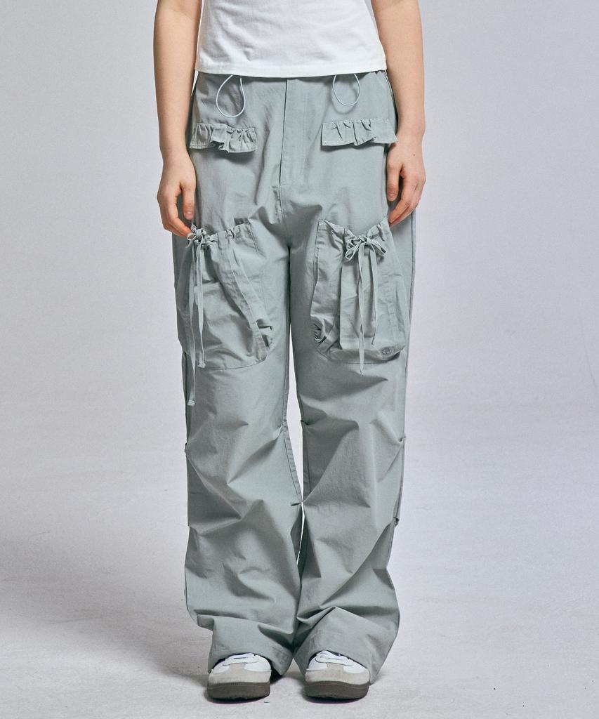AWESOME STUDIO Out-Pocket Cargo Wide Pants Gray